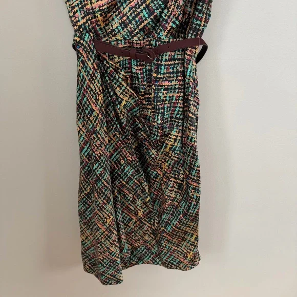 Byron Lars Beauty Mark Draped Shoulder Tweed-Inspired Silk Blend Dress – Size 4 - Picture 5 of 10